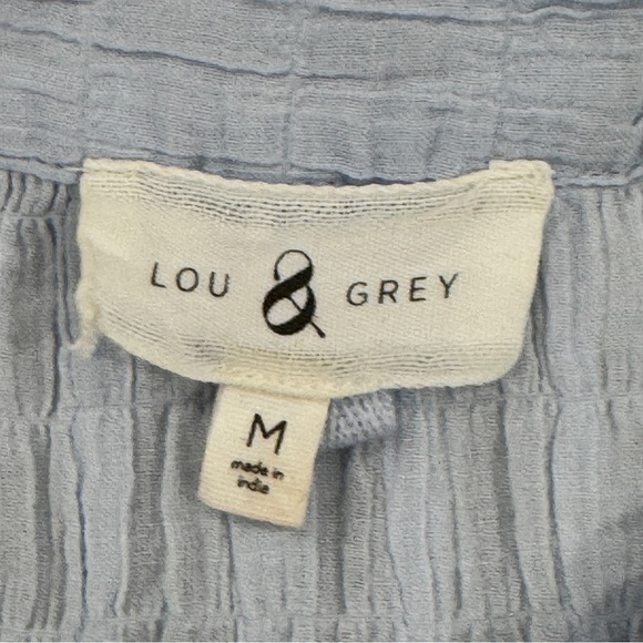 Lou & Grey Light Gray/Bluish Women's cotton Top long sleeve Size Medium - Picture 3 of 7